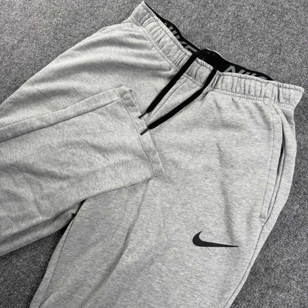 Nike Dri-FIT Sweatpants Size Large Gray CZ6381-063 Fleece Open Hem Men's